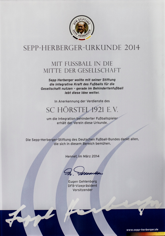Sepp Herberger Urkunde